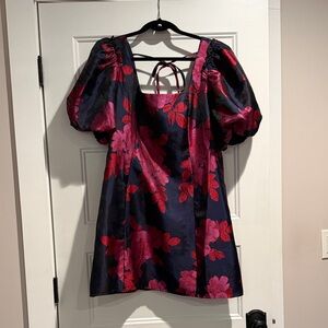 Lucy Paris Navy and Red Floral Mini Dress